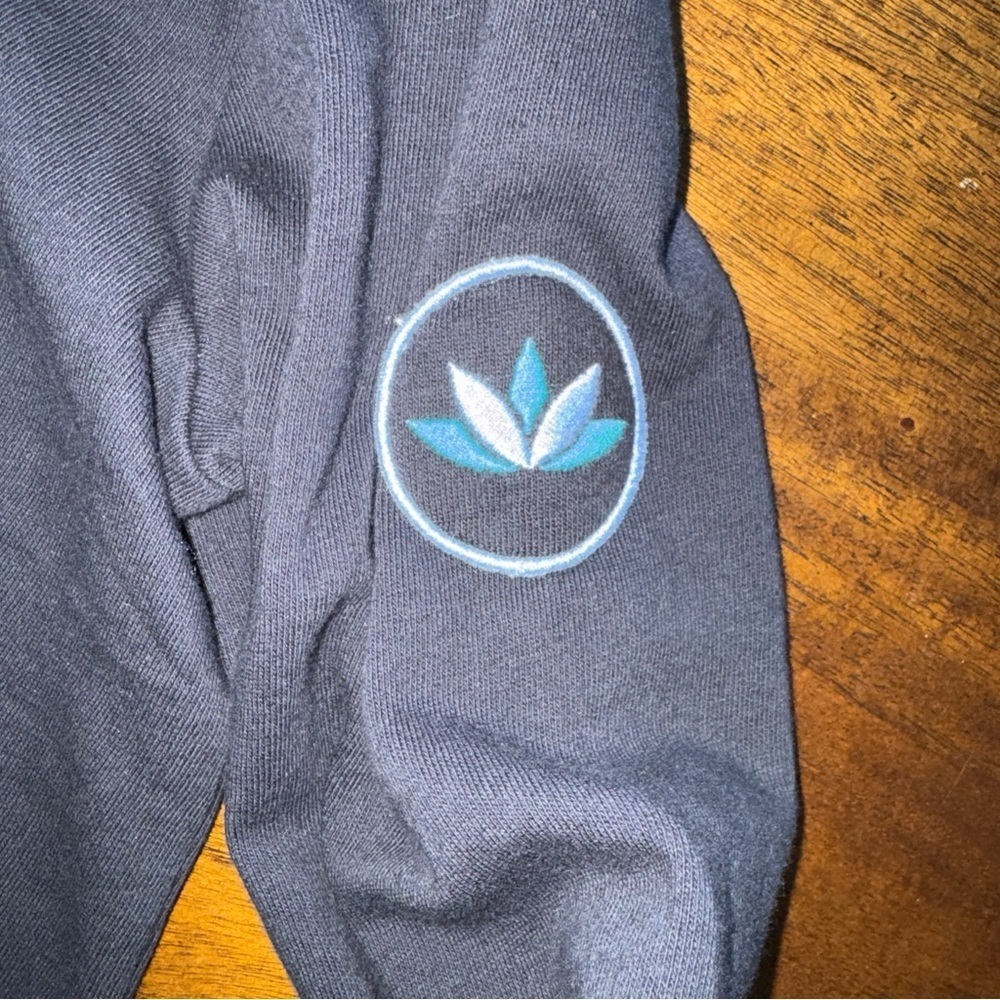 Life is Good Black Full Zip Hoodie Sweater womens Small teal logo sleeve - Picture 4 of 9
